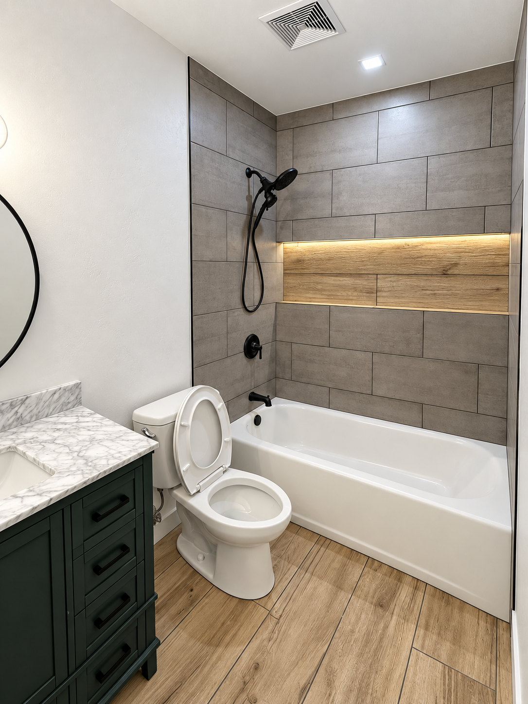 Master bathroom, wide view