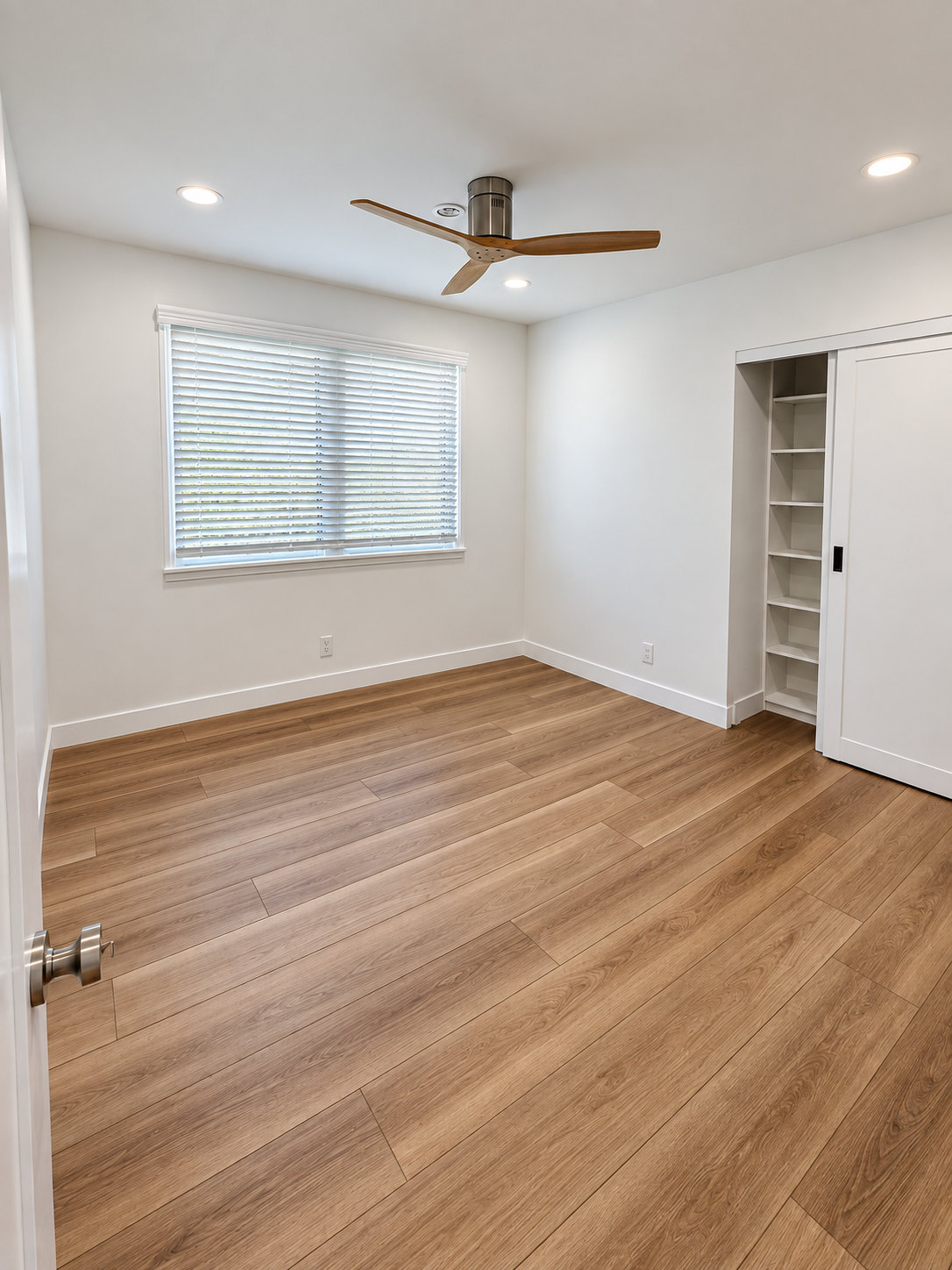 Finished bedroom with new floors